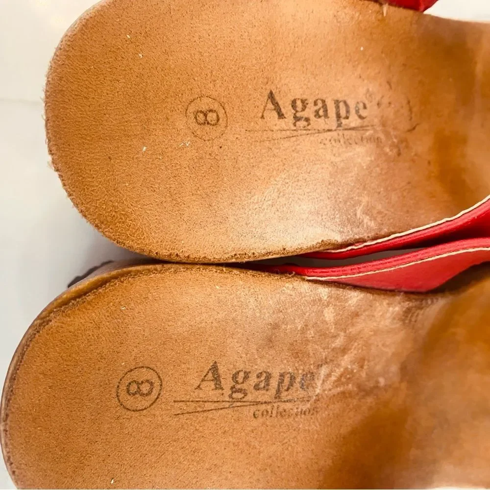 Chic Red and Tan Women's Sandals